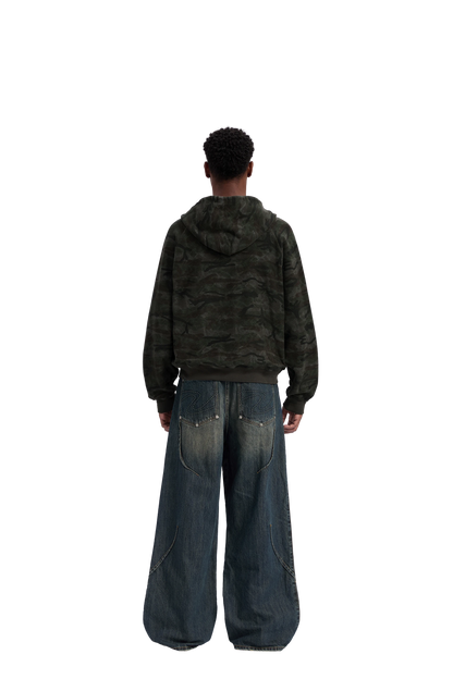 Reversible Camo Zip-Hoodie Stone