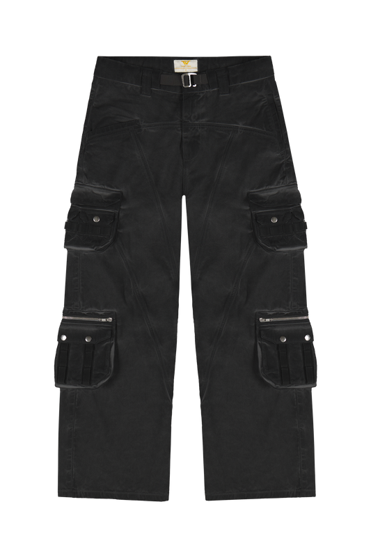 Heavy Wash Black Cargo