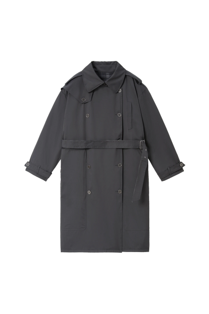 Reversible Plaid Trench Coat