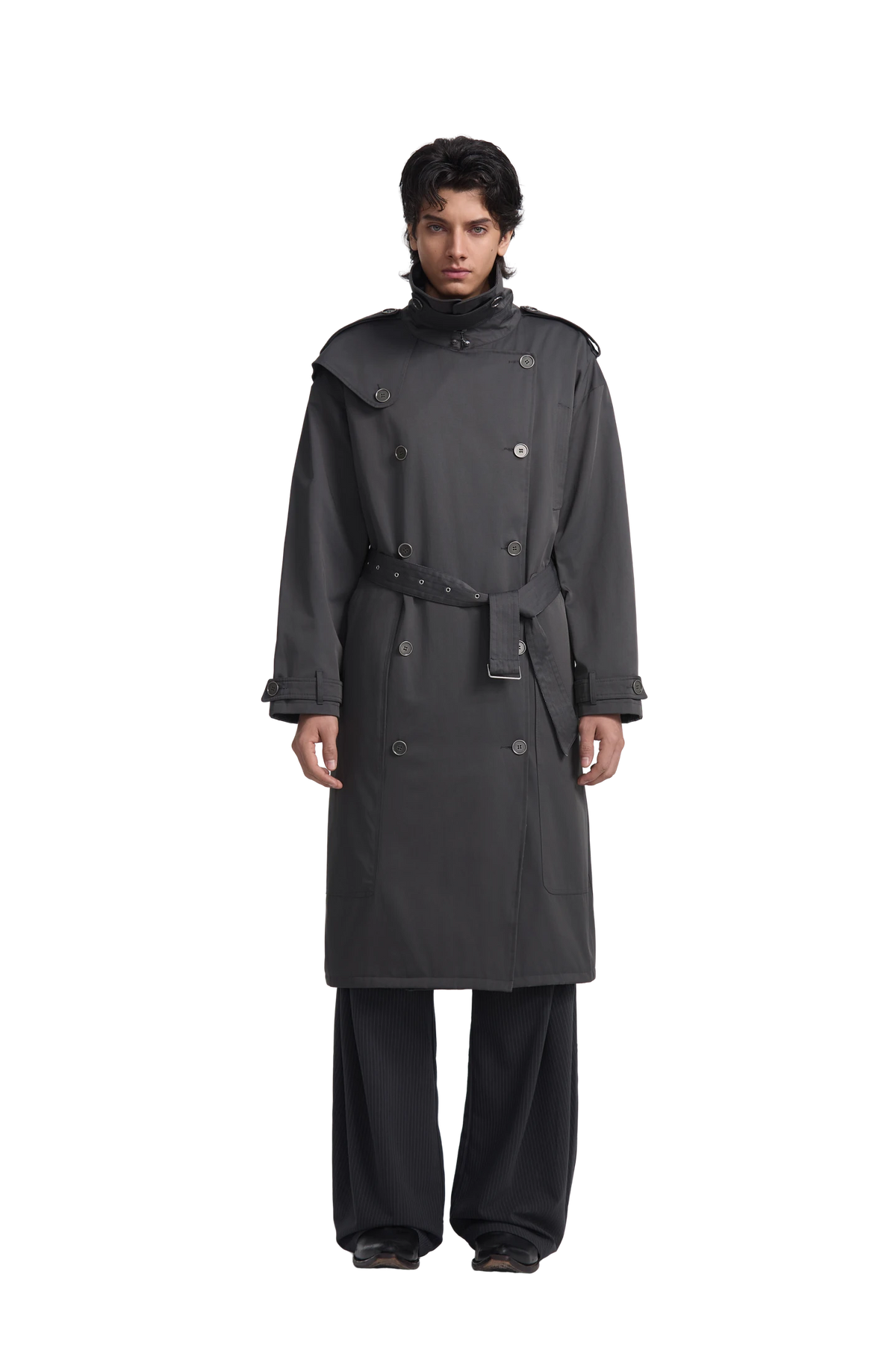 Reversible Plaid Trench Coat