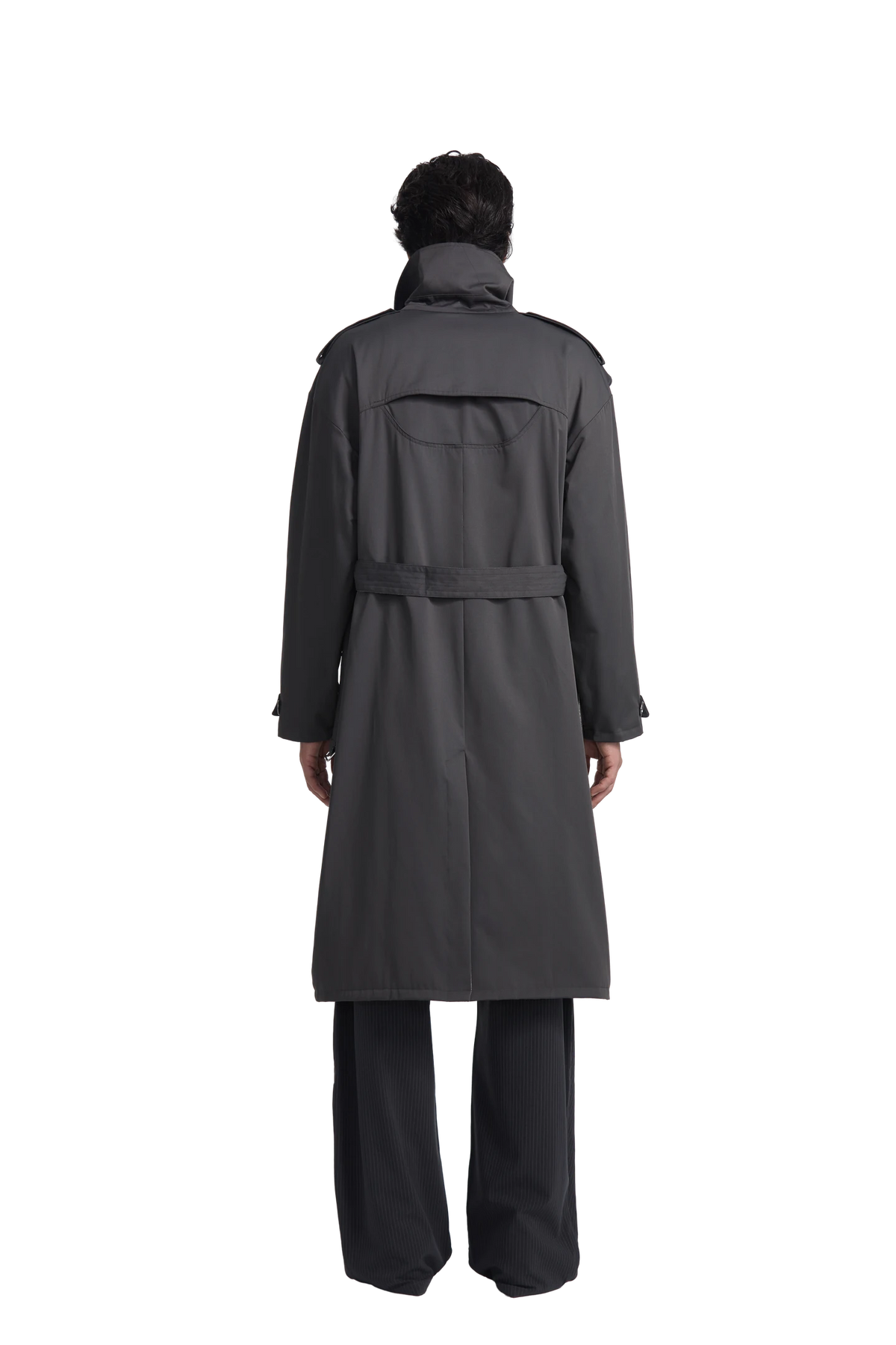 Reversible Plaid Trench Coat