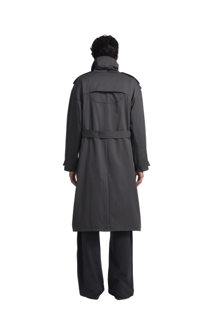 Reversible Plaid Trench Coat