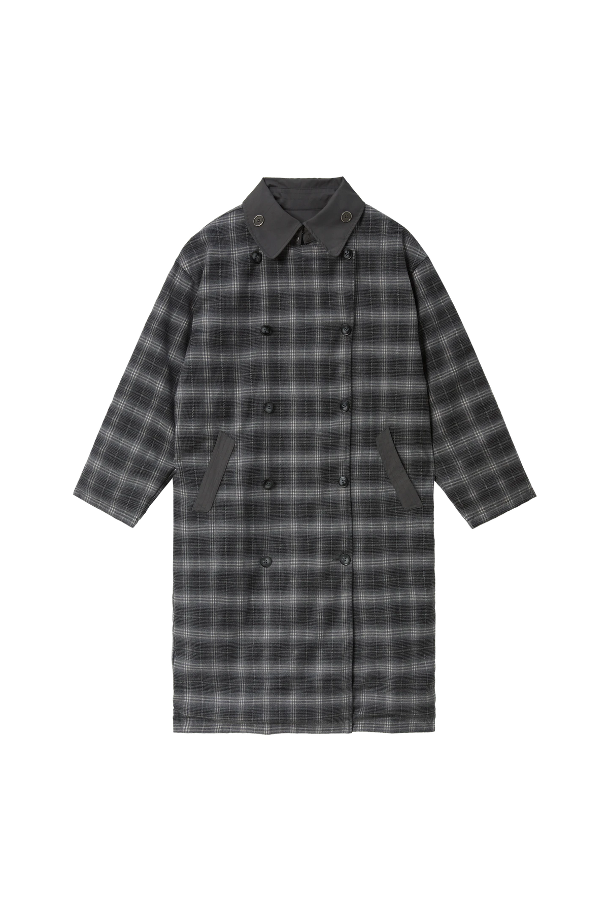Reversible Plaid Trench Coat