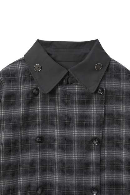 Reversible Plaid Trench Coat