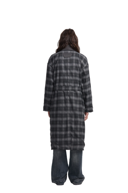Reversible Plaid Trench Coat