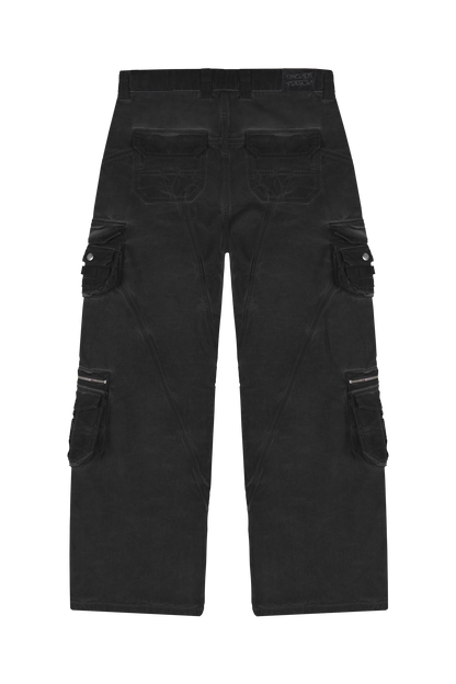 Heavy Wash Black Cargo