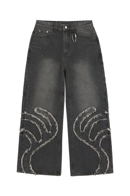 Ash Black Patched Denim Jeans