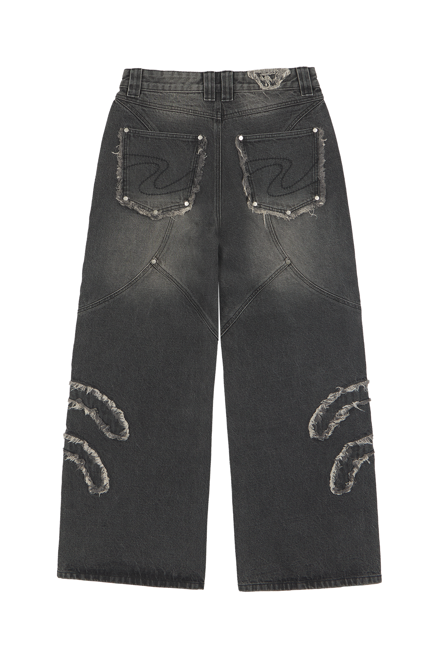 Ash Black Patched Denim Jeans