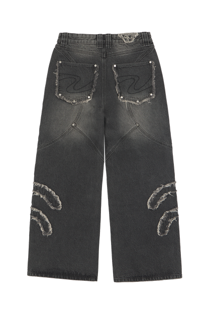 Ash Black Patched Denim Jeans