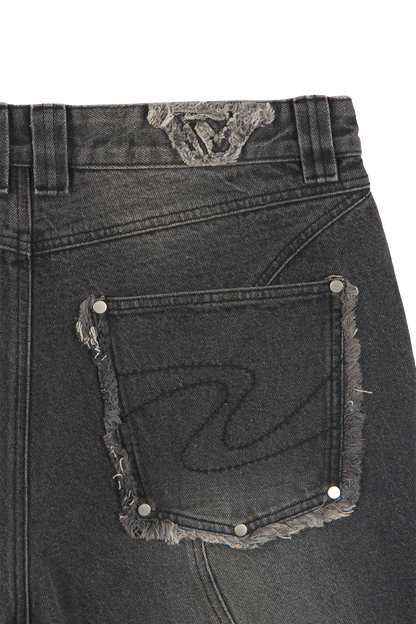 Ash Black Patched Denim Jeans