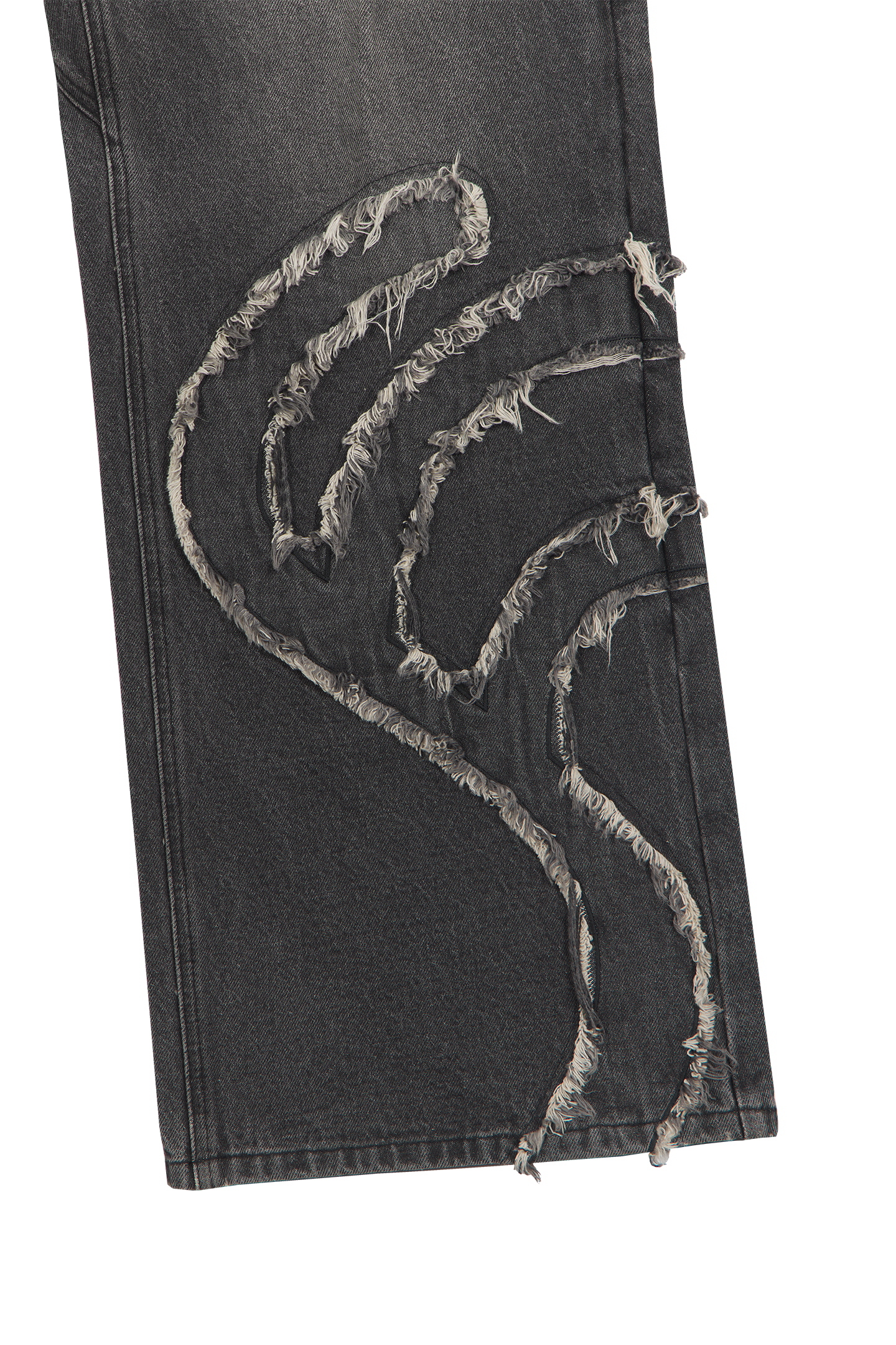 Ash Black Patched Denim Jeans
