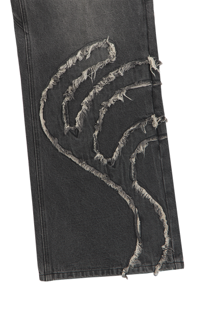 Ash Black Patched Denim Jeans