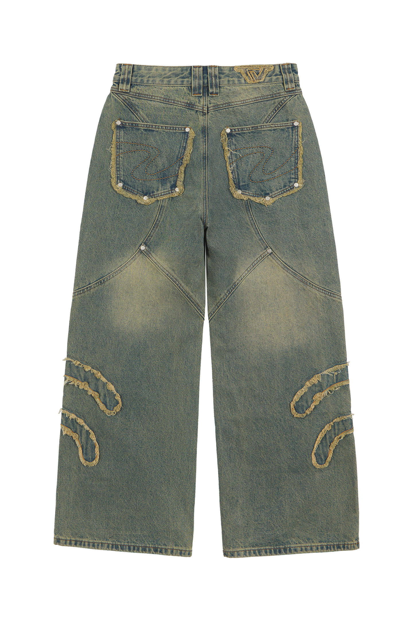 Blue Patched Denim Jeans