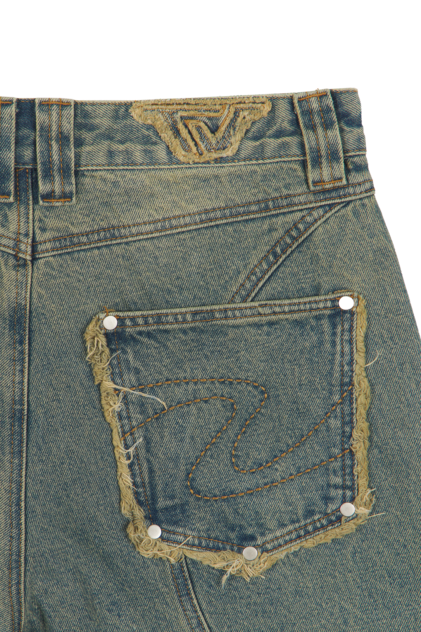 Blue Patched Denim Jeans