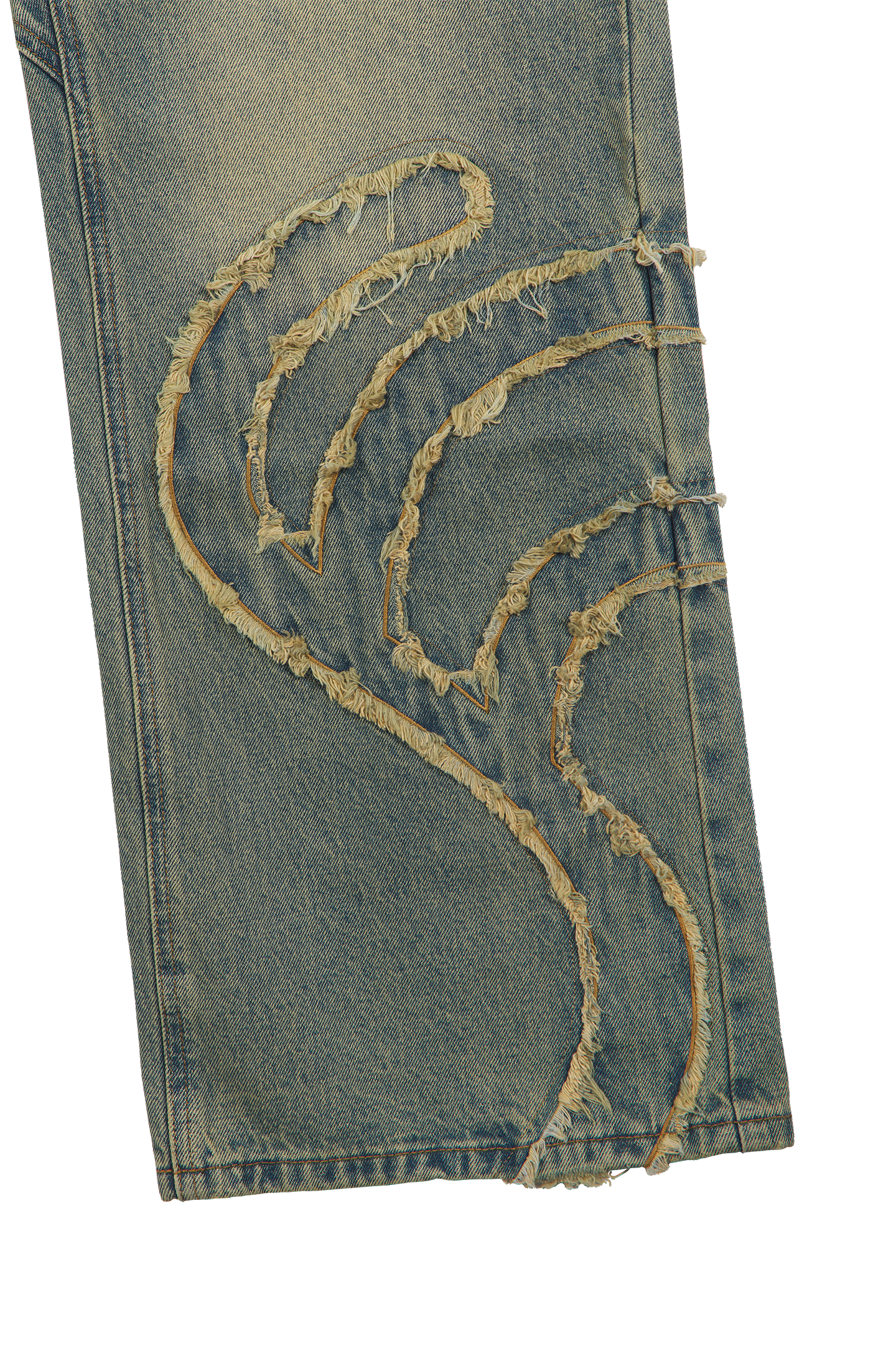 Blue Patched Denim Jeans
