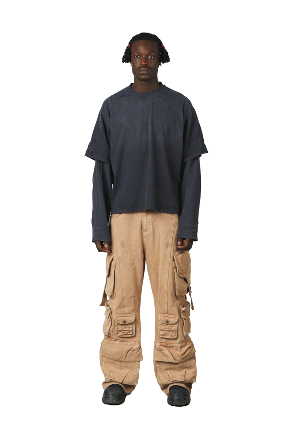 Black Double Layered Long Sleeve