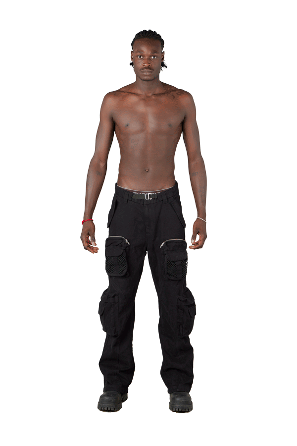 Black Net Cargo Pants 2.0