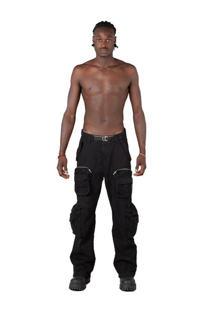 Black Net Cargo Pants 2.0