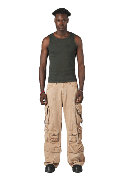 Olive "Echoes" Tank Top
