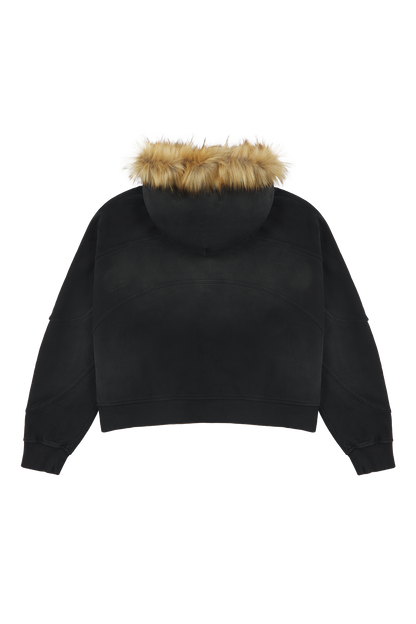 Black Fur Zip-Hoodie – Trendt Vision Black Fur Zip-Hoodie – Trendt Vision