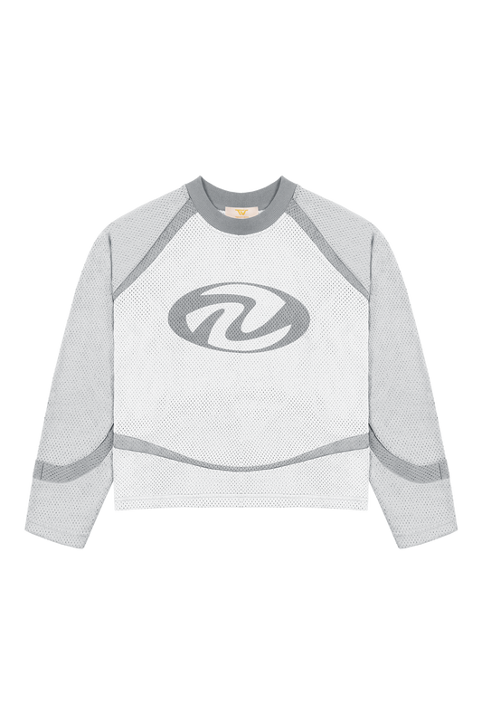 Grey Mesh Long Sleeve