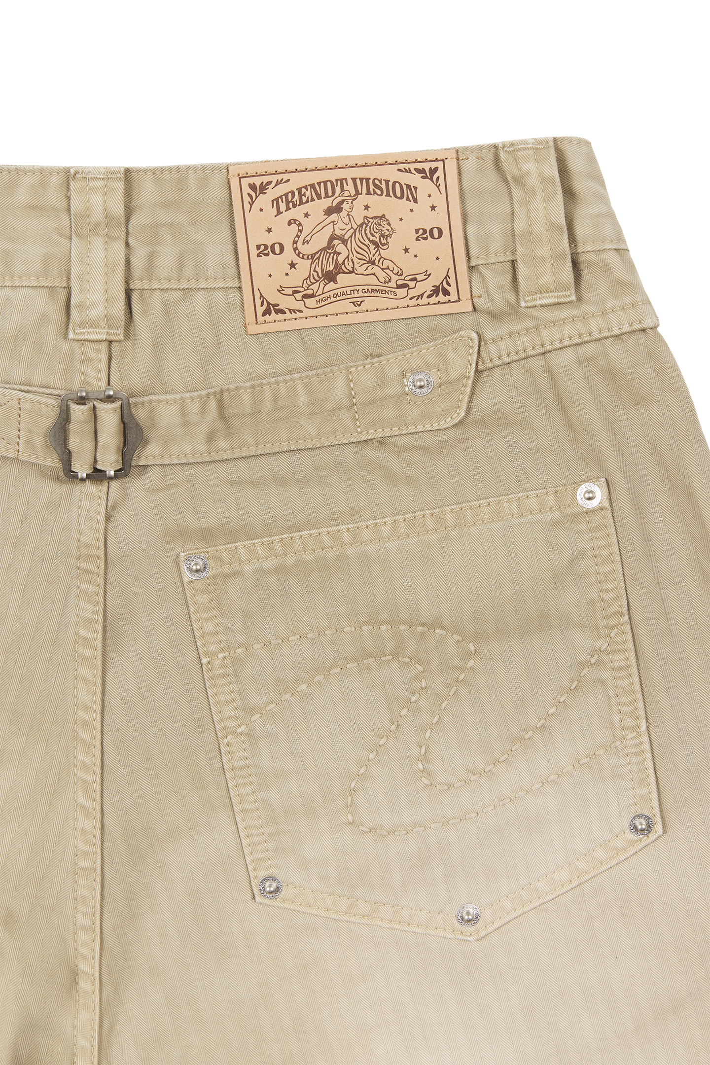 Herringbone Pants Beige PREORDER