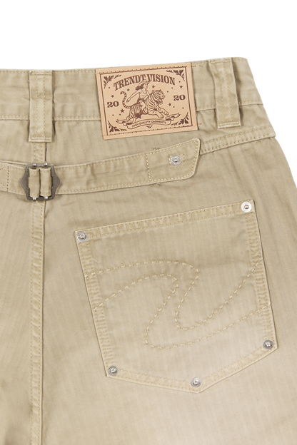 Herringbone Pants Beige PREORDER