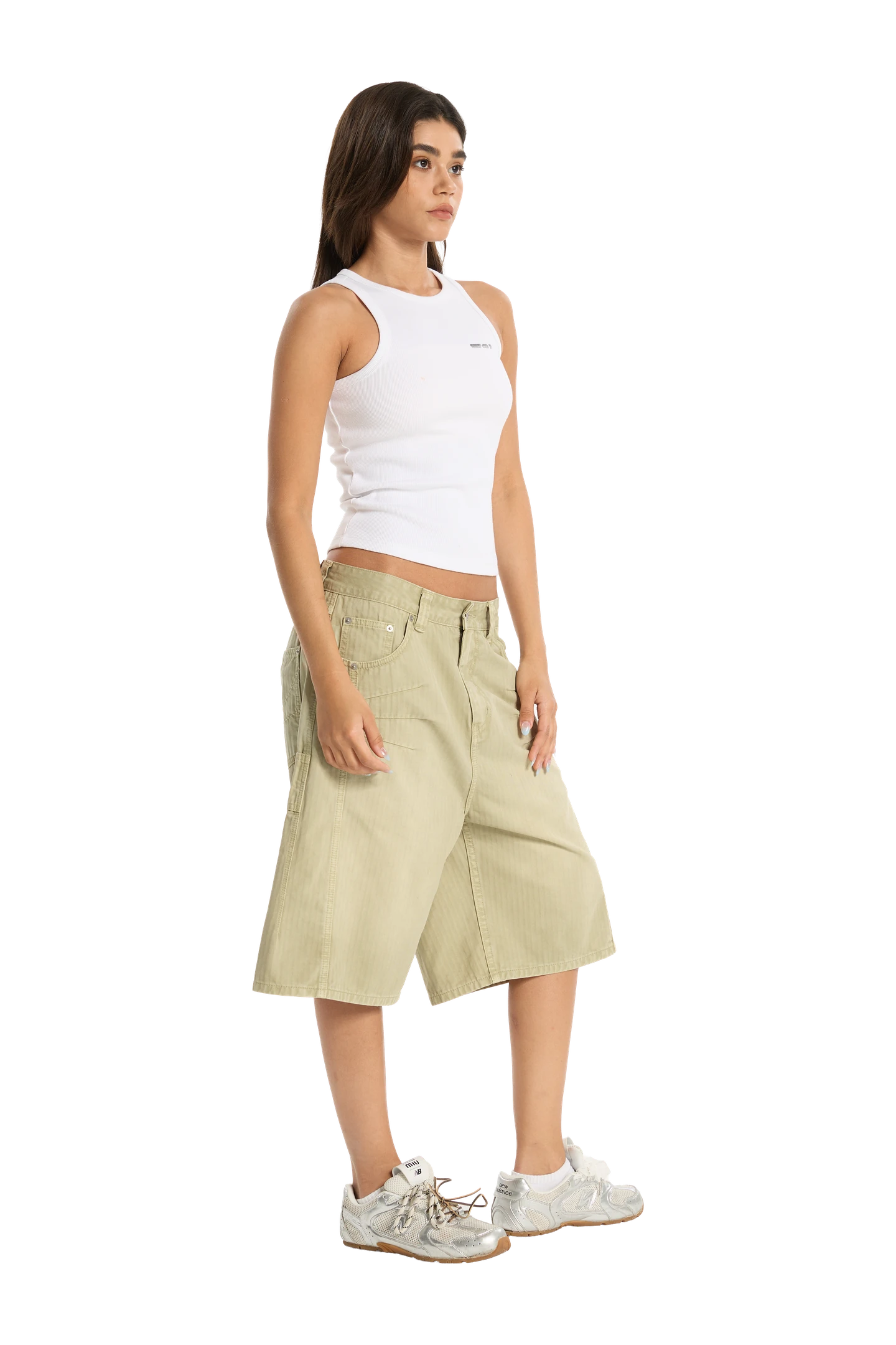 Herringbone Shorts Beige