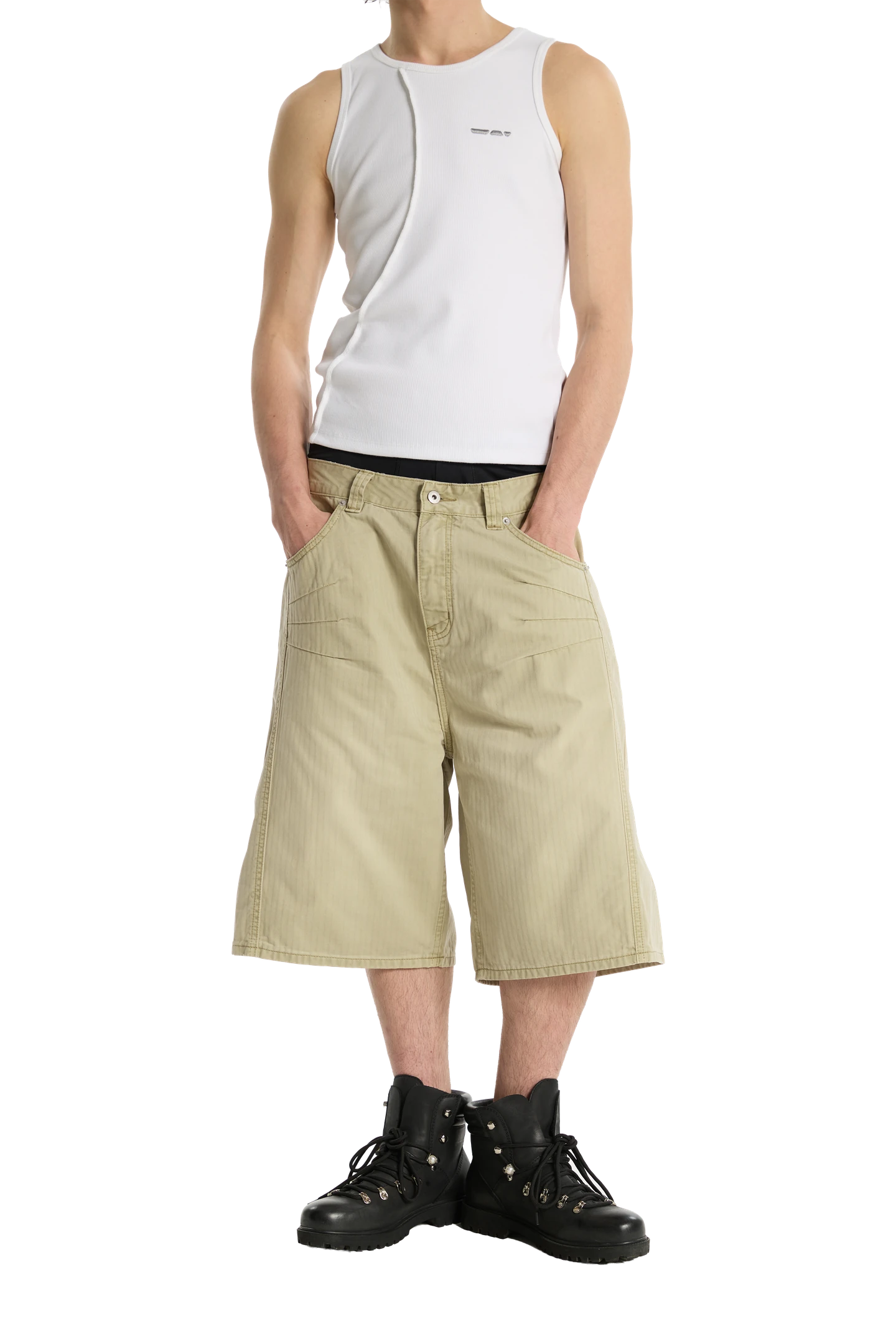 Herringbone Shorts Beige