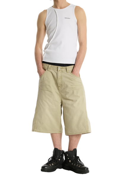 Herringbone Shorts Beige
