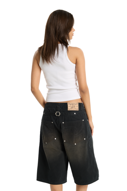Herringbone Shorts Black