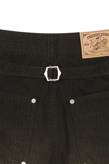 Herringbone Shorts Black