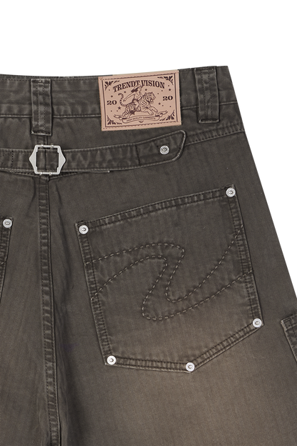Herringbone Shorts Brown
