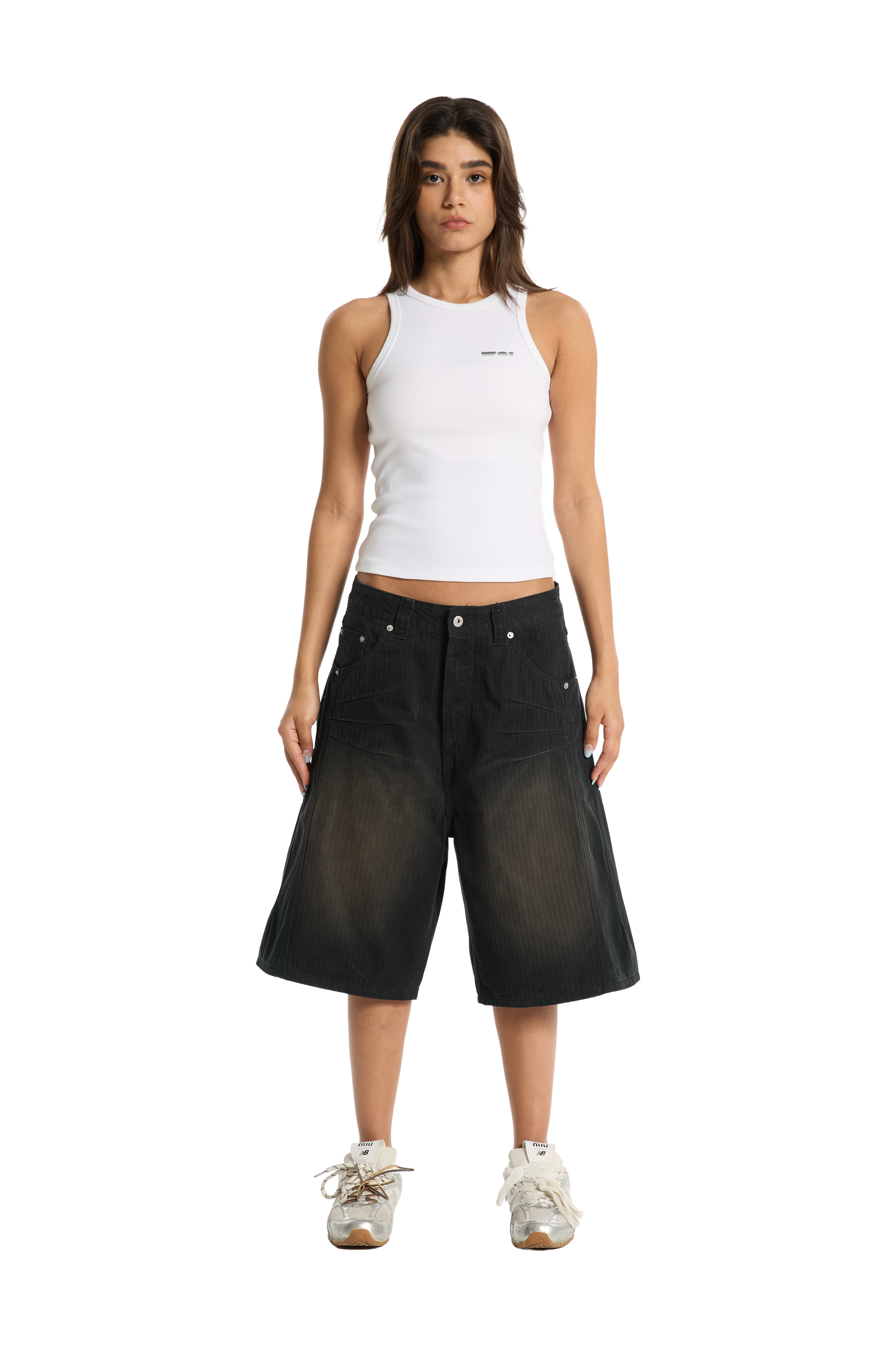 Herringbone Shorts Black