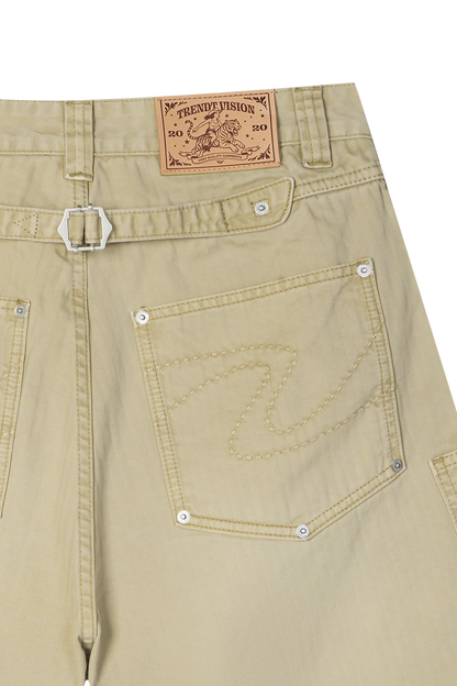 Herringbone Shorts Beige