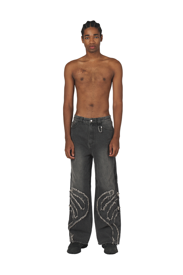 Ash Black Patched Denim Jeans