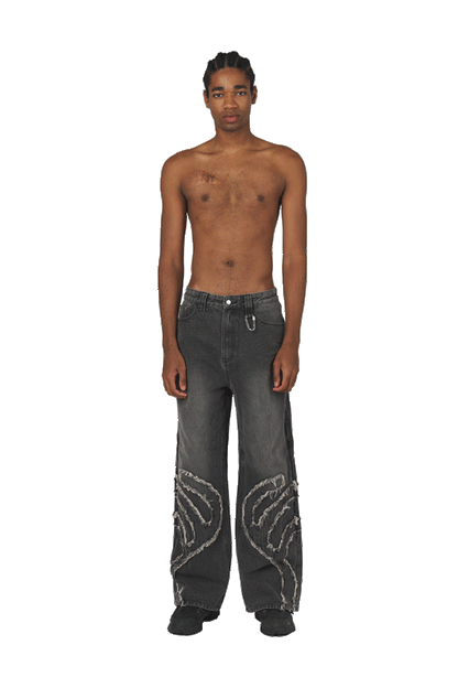 Ash Black Patched Denim Jeans