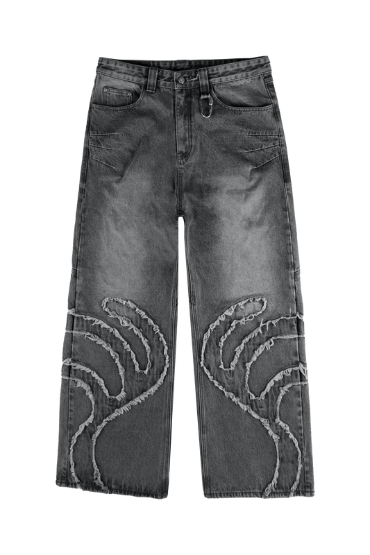 After Life Black Patched Denim Jeans