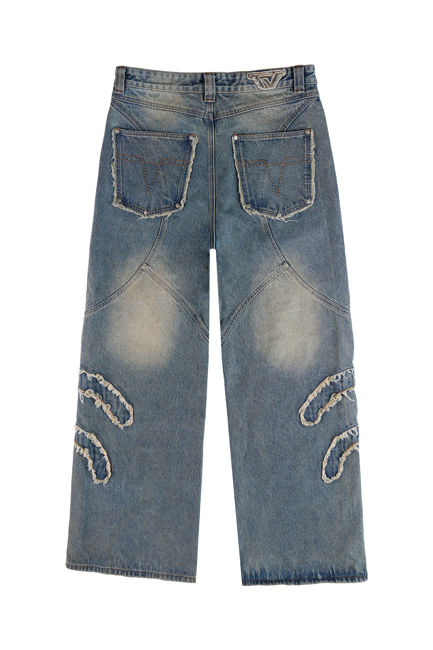 After Life Blue Patched Denim Jeans