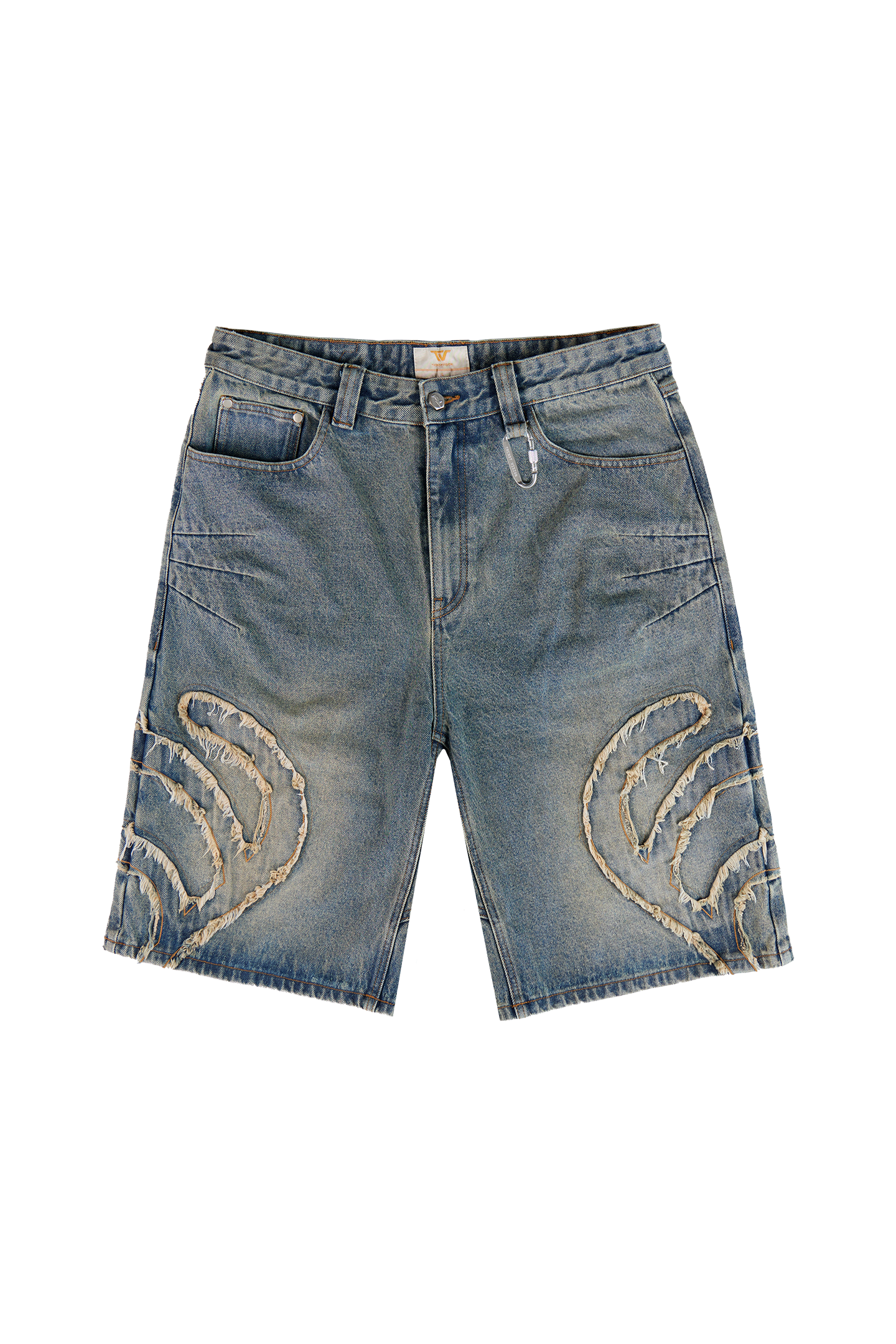 After Life Blue Patched Jorts