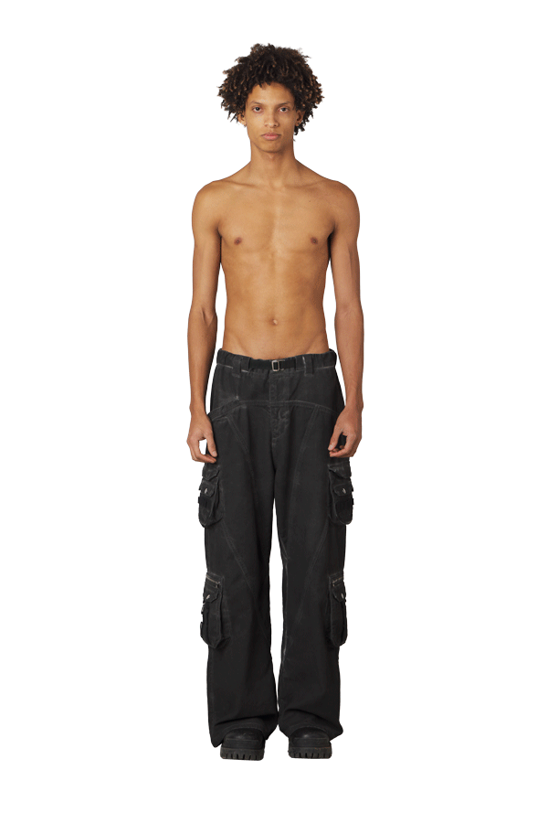 Heavy Wash Black Cargo