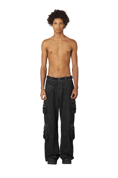 Heavy Wash Black Cargo