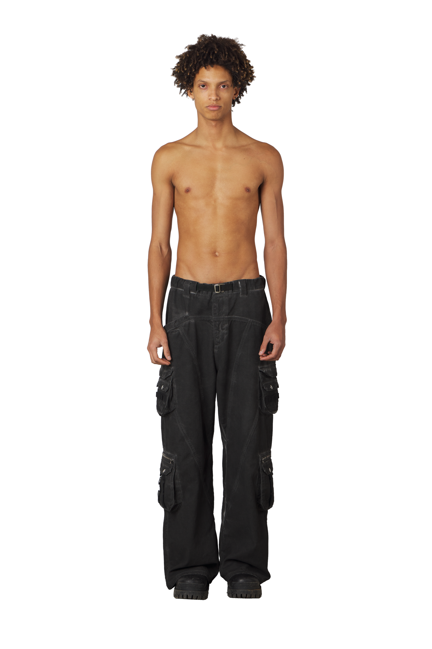 Heavy Wash Black Cargo