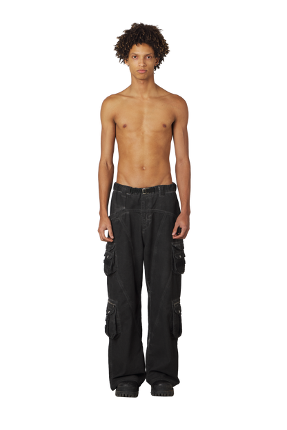 Heavy Wash Black Cargo