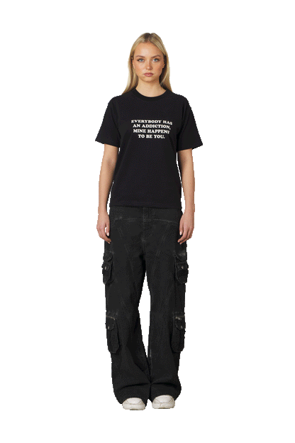Heavy Wash Black Cargo