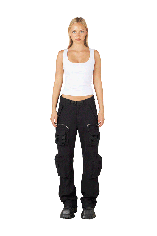 Black Net Cargo Pants 2.0