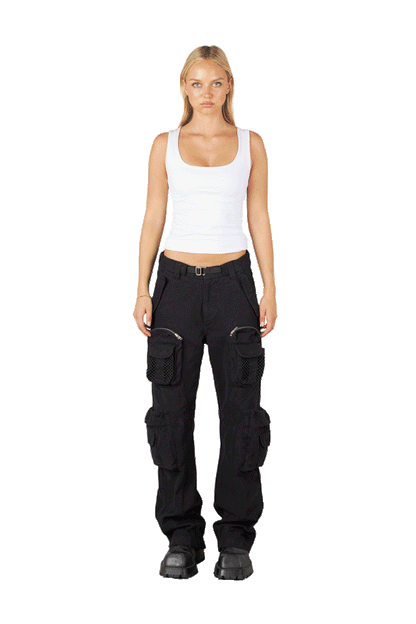Black Net Cargo Pants 2.0