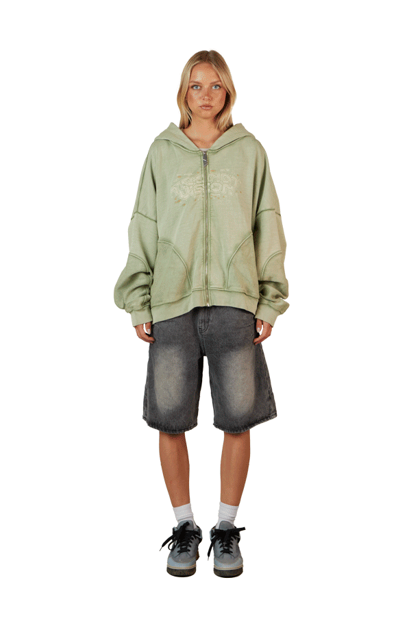 Green Zip Hoodie