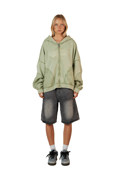 Green Zip Hoodie