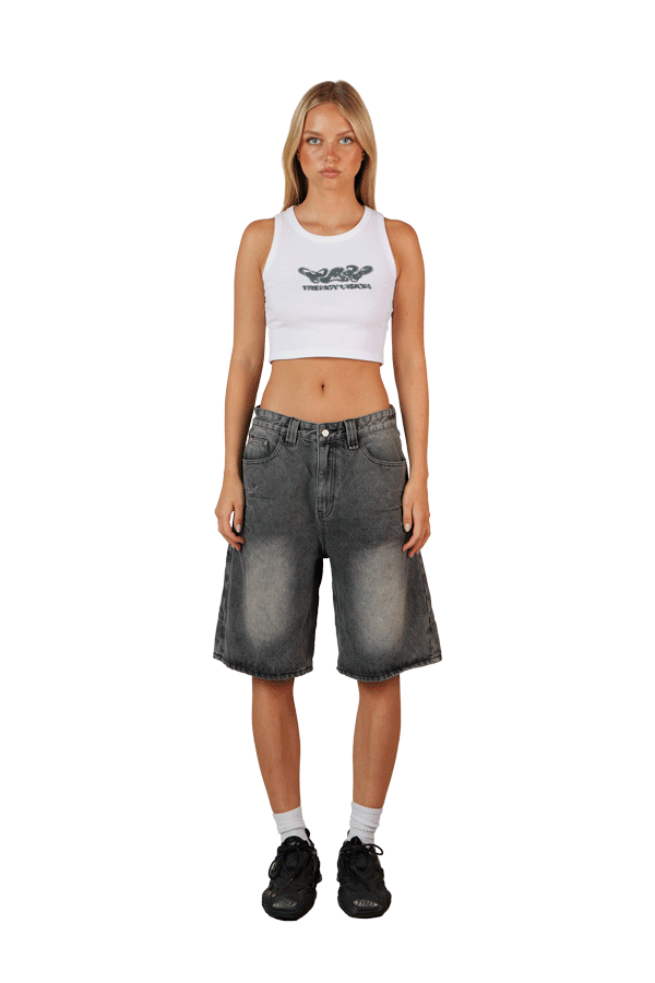 White Cropped Top